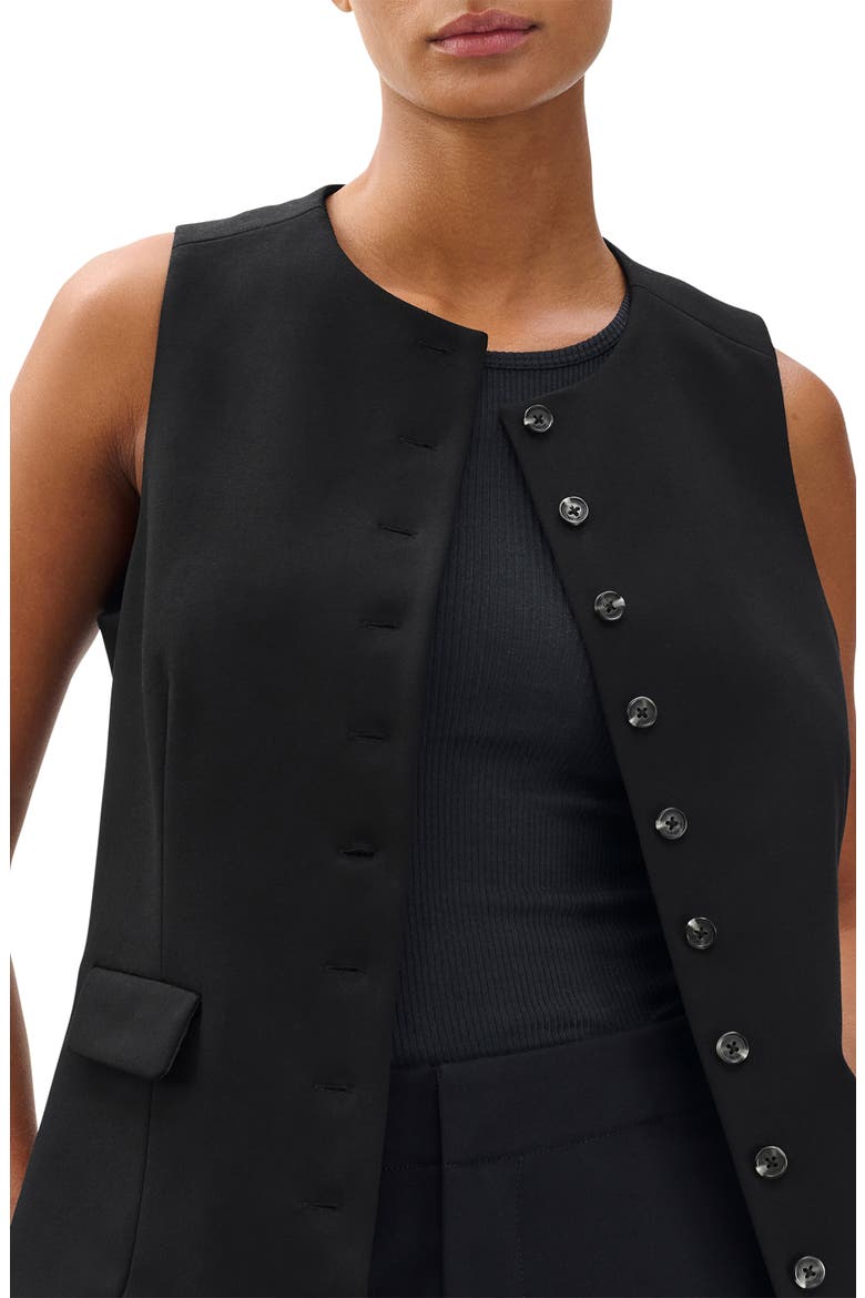Irina Ponte Longline Vest, Alternate, color, BLACK