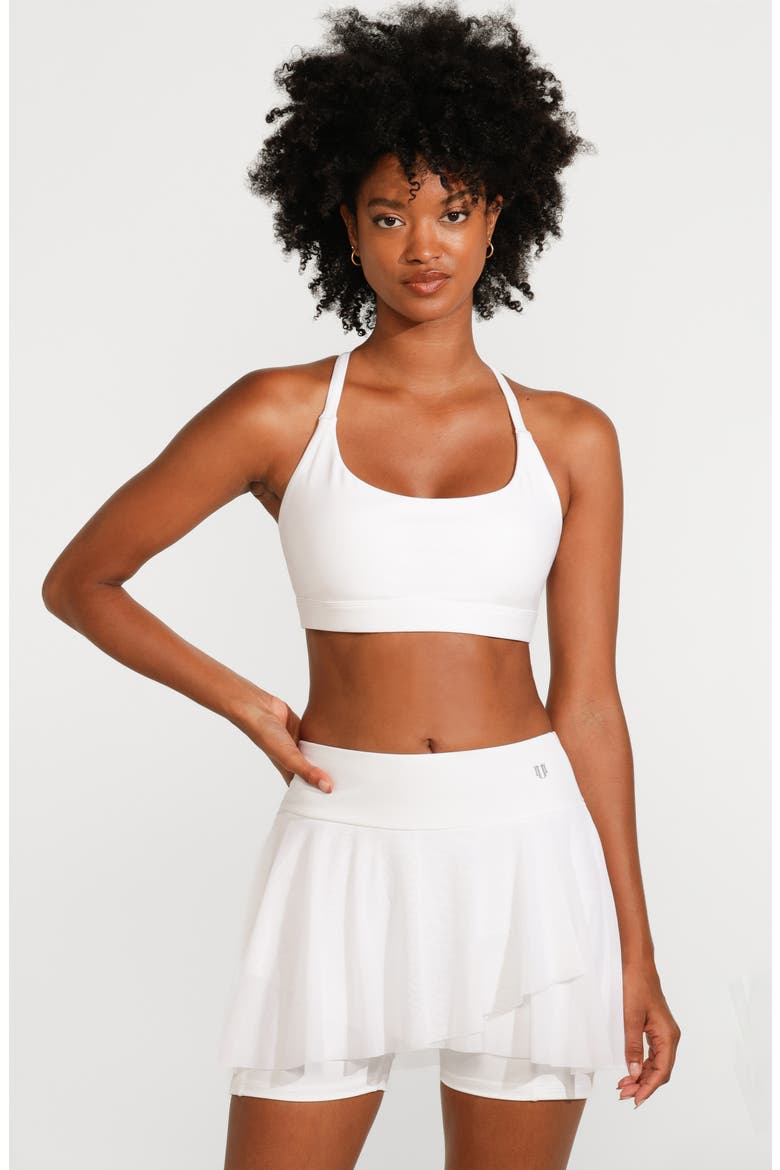 Outskirt High Waist Mesh Skort, Alternate, color, WHITE