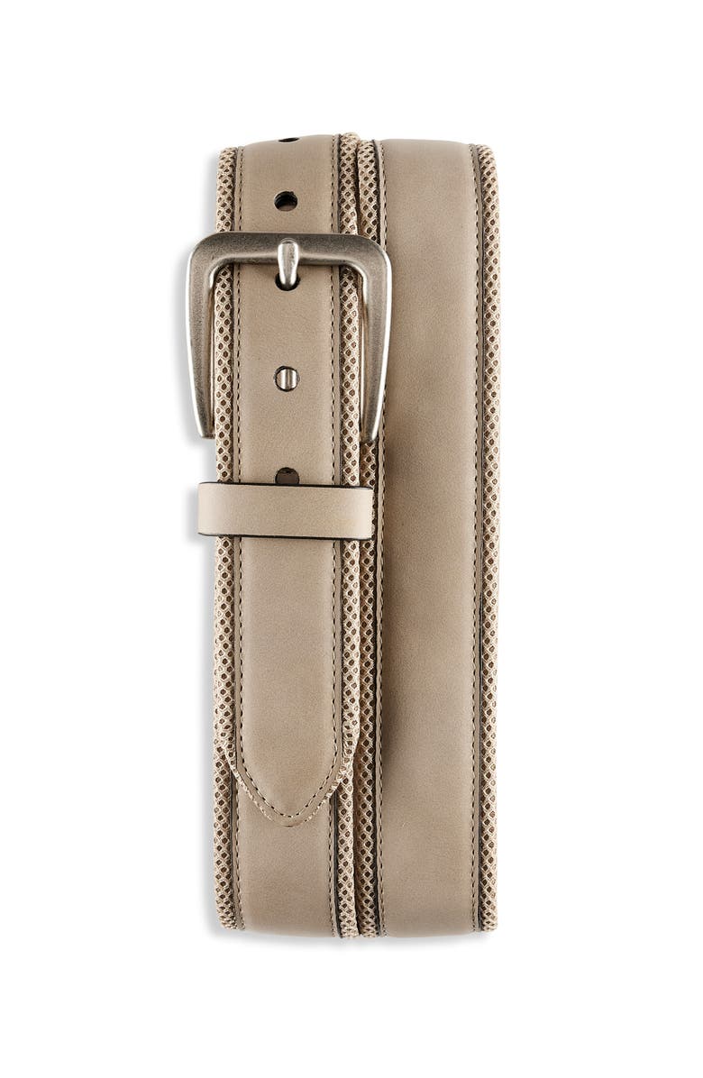 Columbia Leather Mesh-Lined Belt, Main, color, Taupe