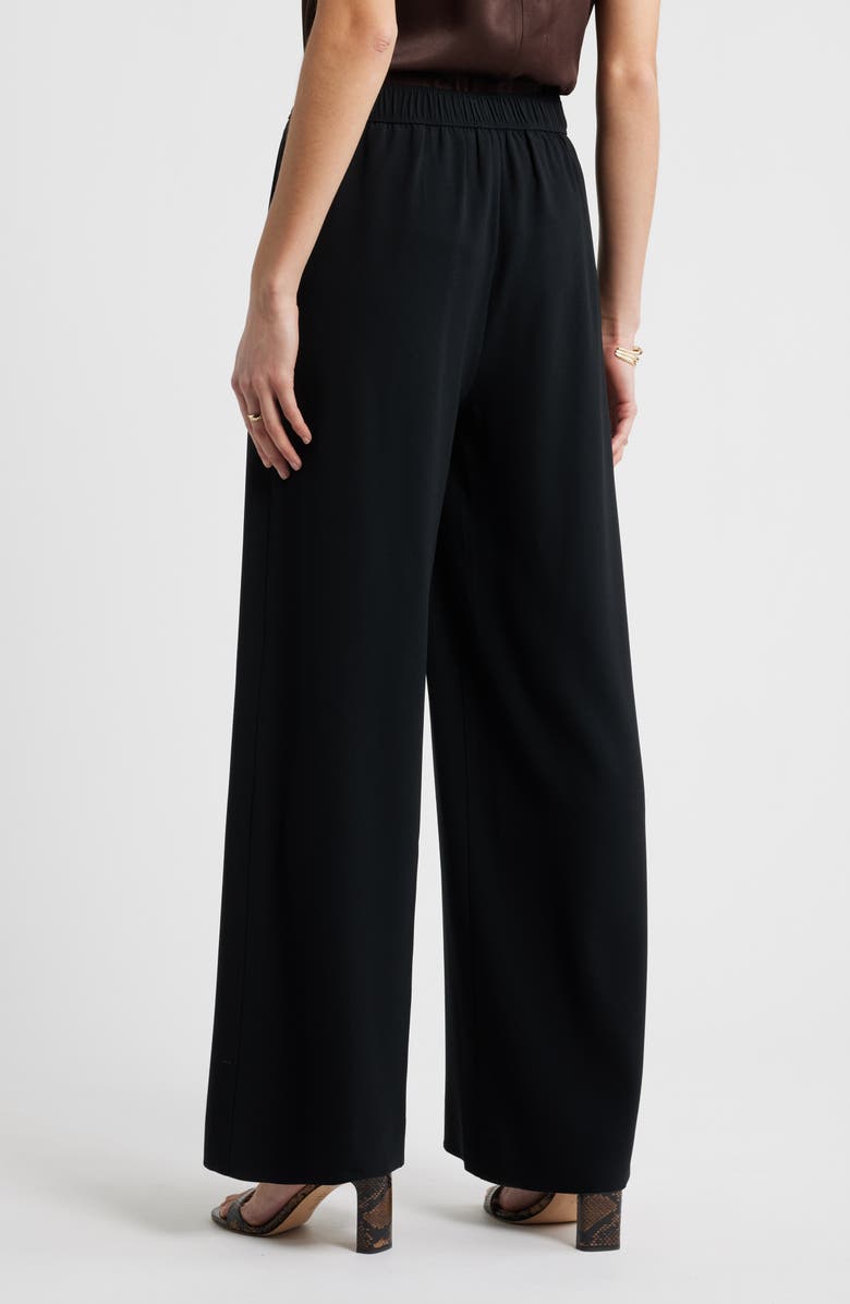Nordstrom Pull-On Wide Leg Pants, Alternate, color, Black