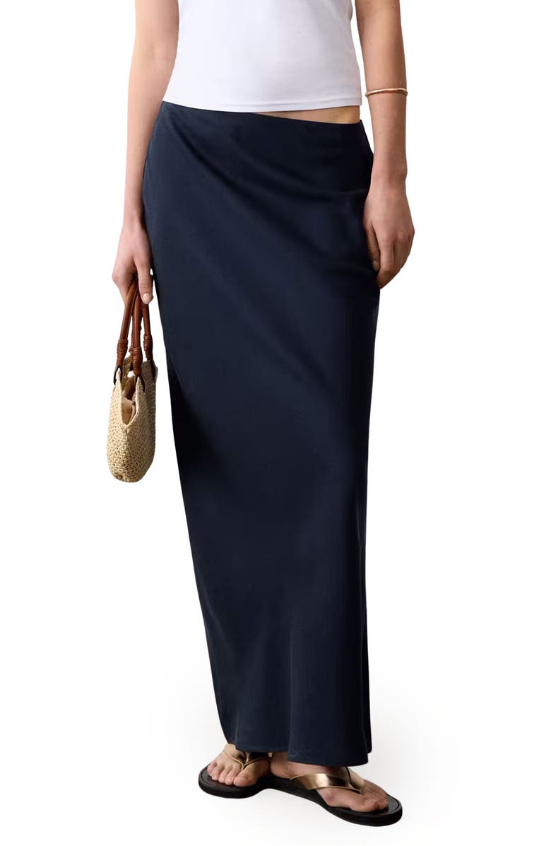 MANGO TEEN <p>Bias Cut Maxi Skirt</p>, Main, color, Dark Navy