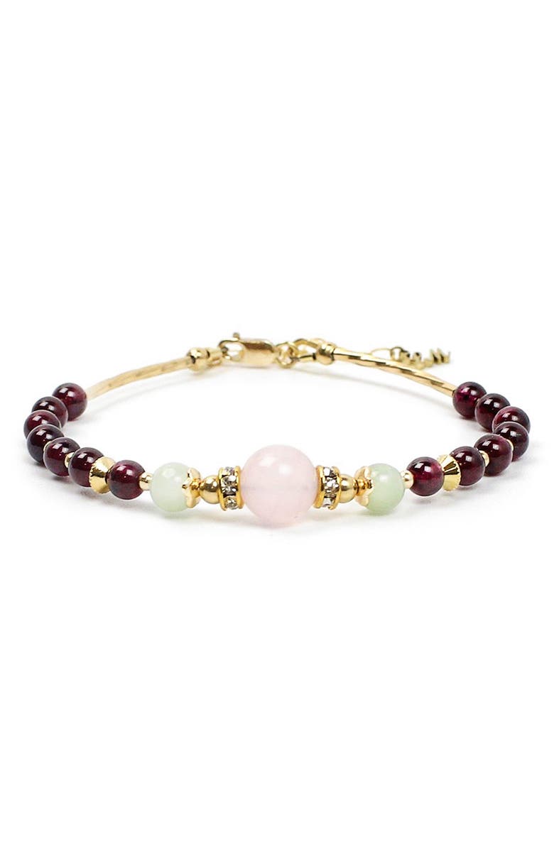LA MENO Rosebud Beaded Bracelet, Main, color,