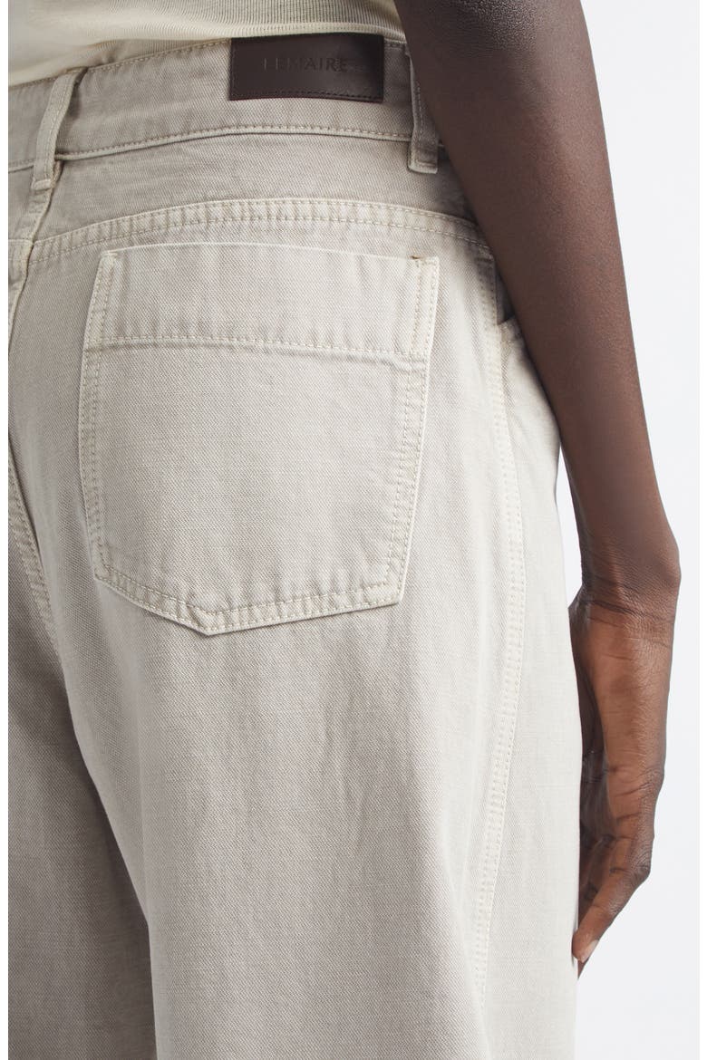 High Waist Cotton Twill Barrel Leg Pants, Alternate, color, MOONSTONE