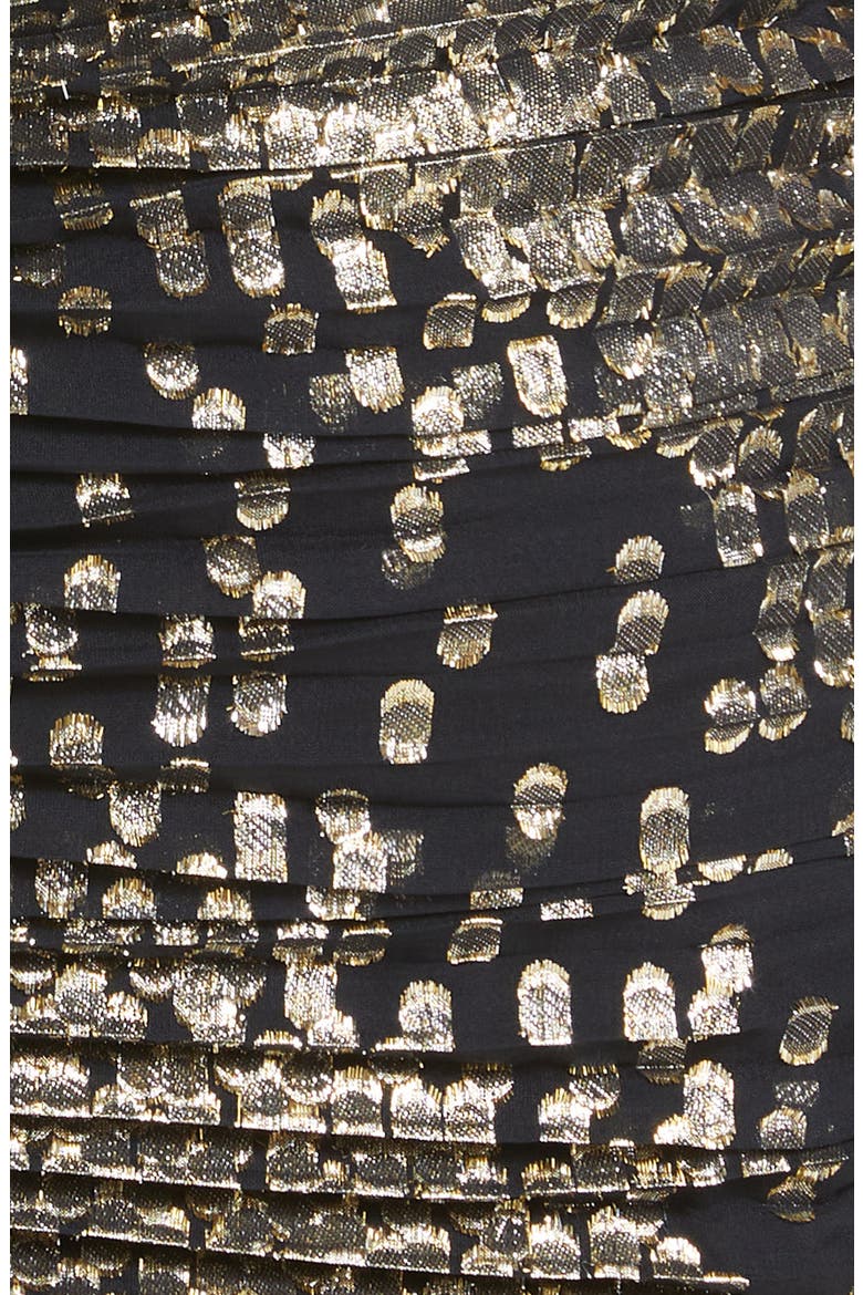 Talia Metallic Silk Blend Strapless Cocktail Dress, Alternate, color, BLACK METALLIC JACQUARD