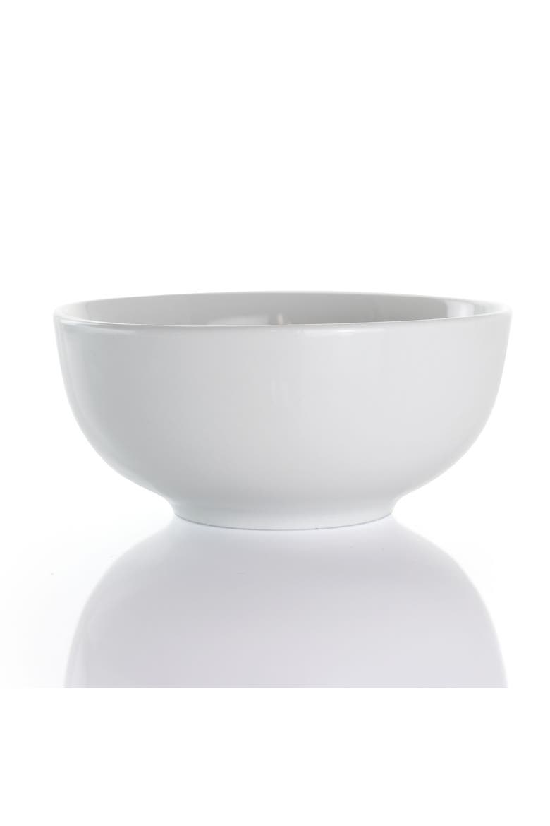Owen 18 Piece Porcelain Dinnerware Set with 2 Large Serving Bowls, Alternate, color, White