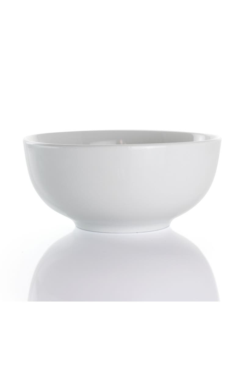 Elama Owen 18 Piece Porcelain Dinnerware Set with 2 Large Serving Bowls, Alternate, color, White