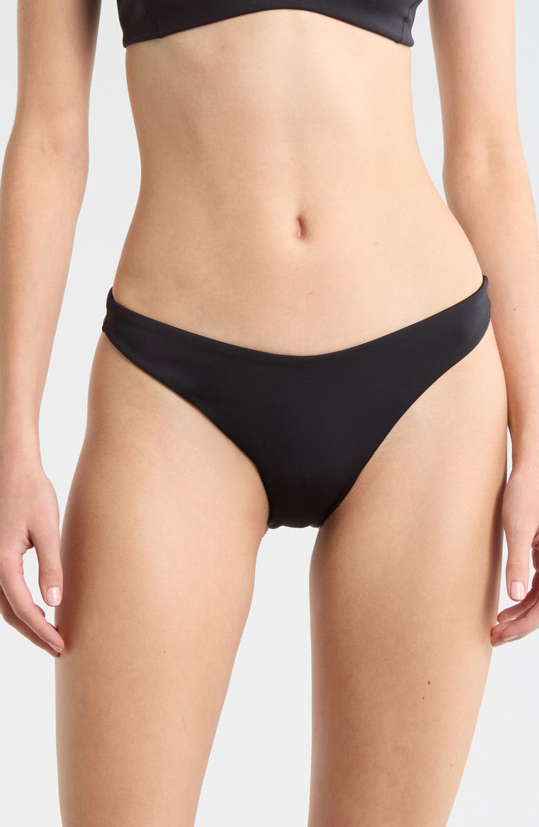 LEFT ON FRIDAY Dip High Leg Bikini Bottoms, Main, color, Jet