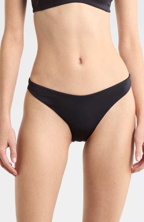 LEFT ON FRIDAY Dip High Leg Bikini Bottoms in Jet at Nordstrom, Size Large