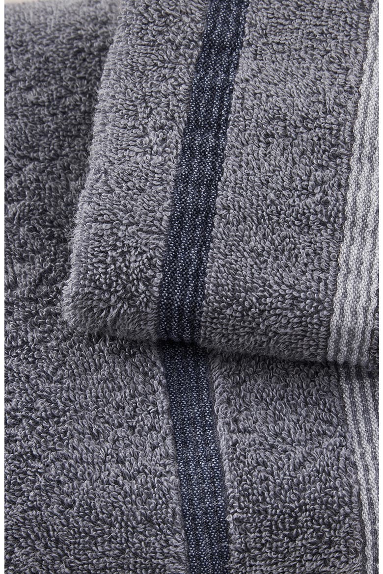 Luxurious Cotton 4-Pack Decorative Bath Towel Set, Alternate, color, CHAMBRAY BLUE / WHITE