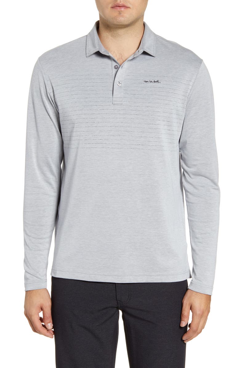 TravisMathew Top Dog Stripe Long Sleeve Jersey Polo, Main, color, 