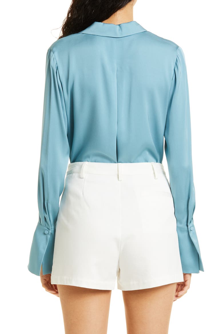 Liv Stretch Silk Blouse, Alternate, color, SLATE