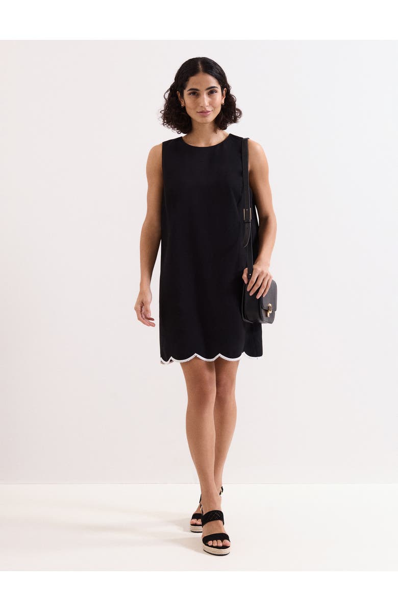 Phase Eight Marta Scalloped Hem Shift Dress, Alternate, color, Black