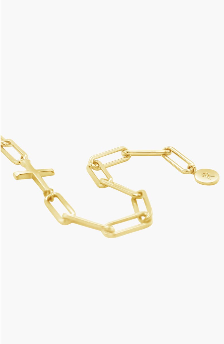 Rizen Jewelry Chain Breaker Cross Bracelet, Alternate, color, 18K Gold Plated