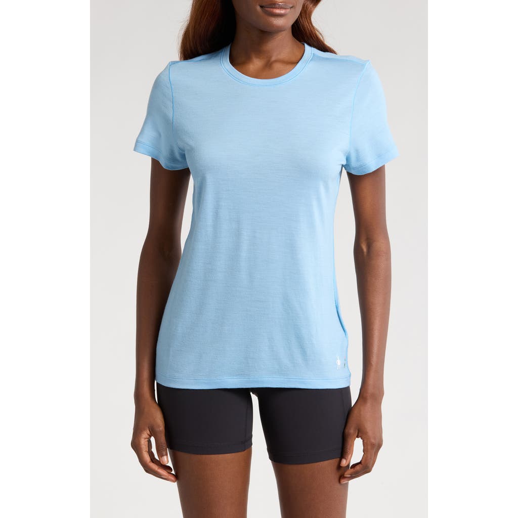 Smartwool Merino Wool Blend Short Sleeve T-shirt In Serene Blue