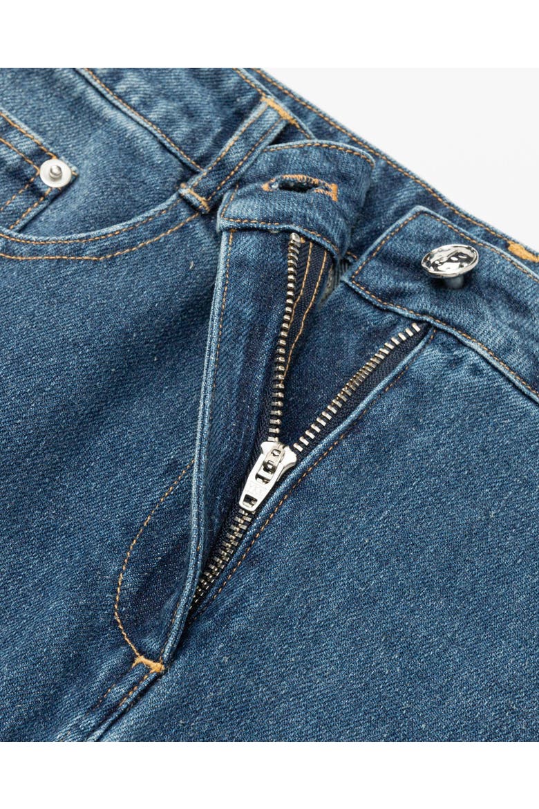 Denim Atelier Midi Skirt, Alternate, color, Medium Indigo
