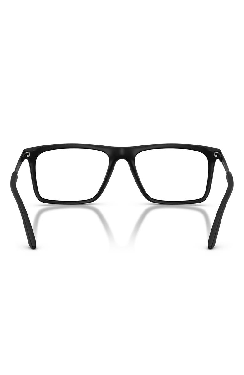 Emporio Armani 53mm Square Optical Glasses, Alternate, color, Matte Black / Demo Lens