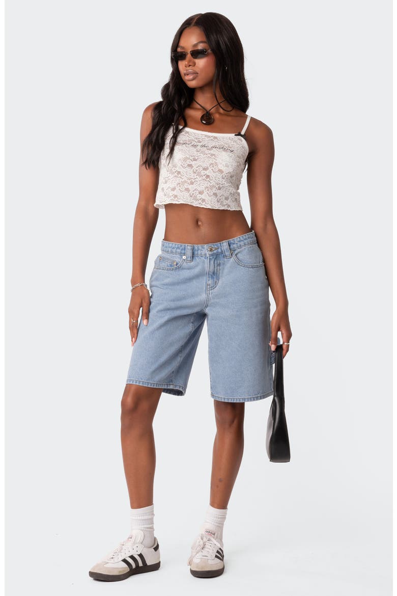 Low Rise Carpenter Bermuda Shorts, Alternate, color, LIGHT-BLUE