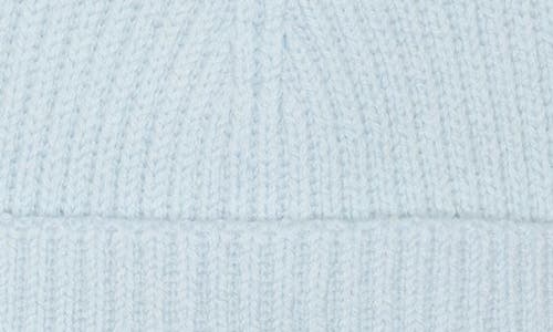 Rag & Bone Blake Logo Patch Wool Blend Rib Beanie In Blue