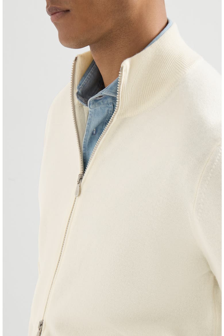 Cashmere high-neck cardigan with zipper, Alternate, color, Panama