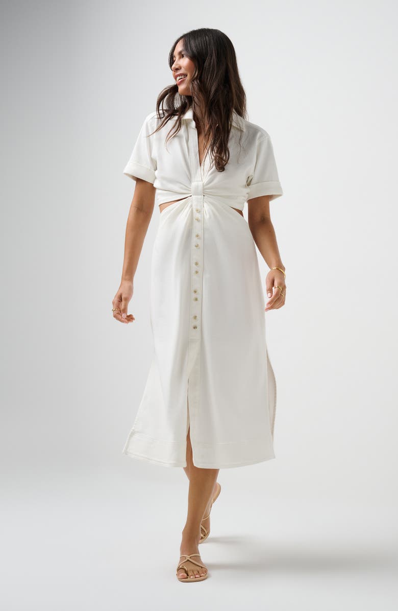 TravisMathew Everyday Cutout Maxi Shirtdress, Alternate, color, 