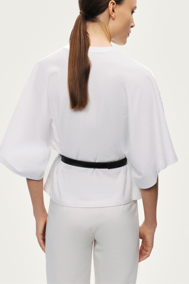 Belted Oversized T-Shirt, Alternate, color, Ivory