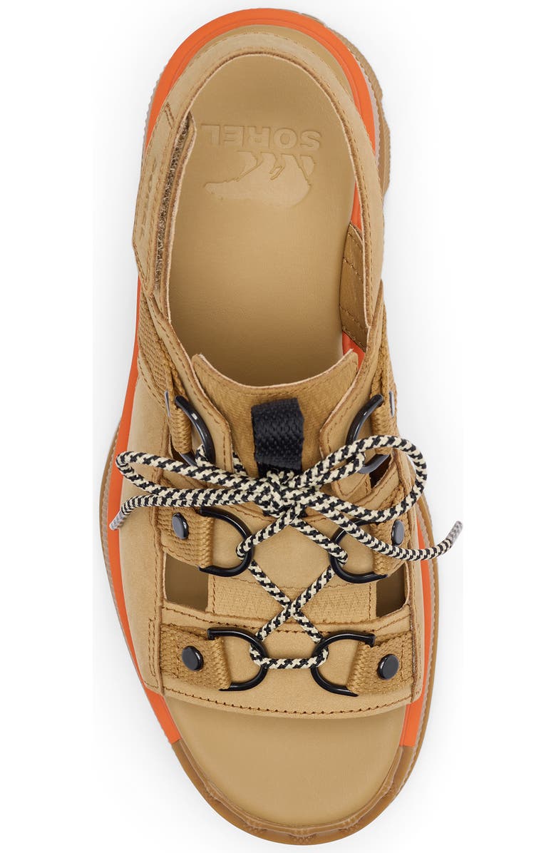 SOREL Rein CB<sup>™</sup> Lace-Up Platform Sandal, Alternate, color, Caribou Buff/ Black