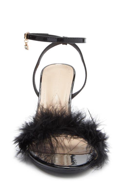 Wild Diva Lounge Safina Faux Fur Heel Sandal In Black