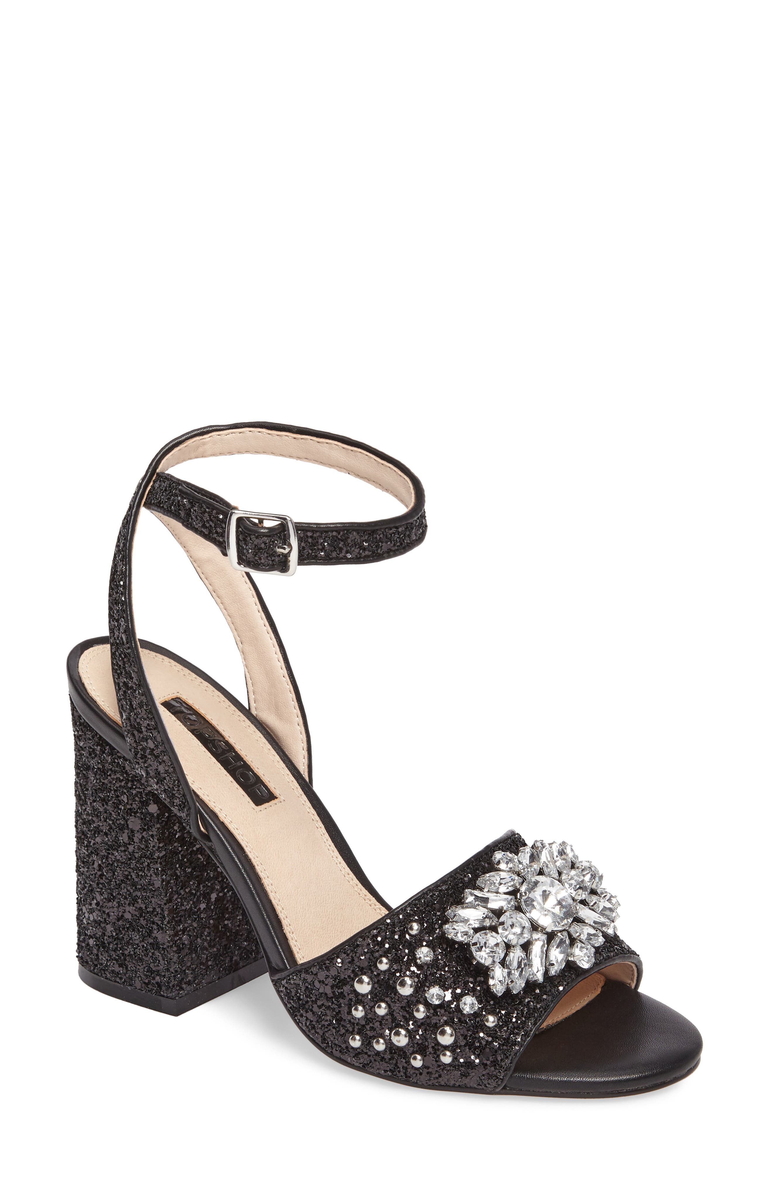 Topshop Razzle Embellished Sandal, Main, color, 
