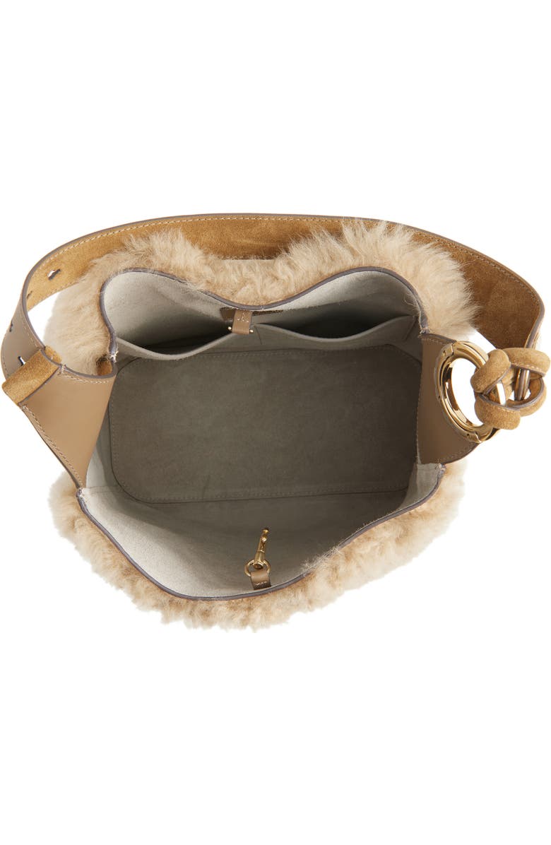 Anya Hindmarch Ringo Genuine Shearling North/South Shoulder Bag, Alternate, color, Taupe