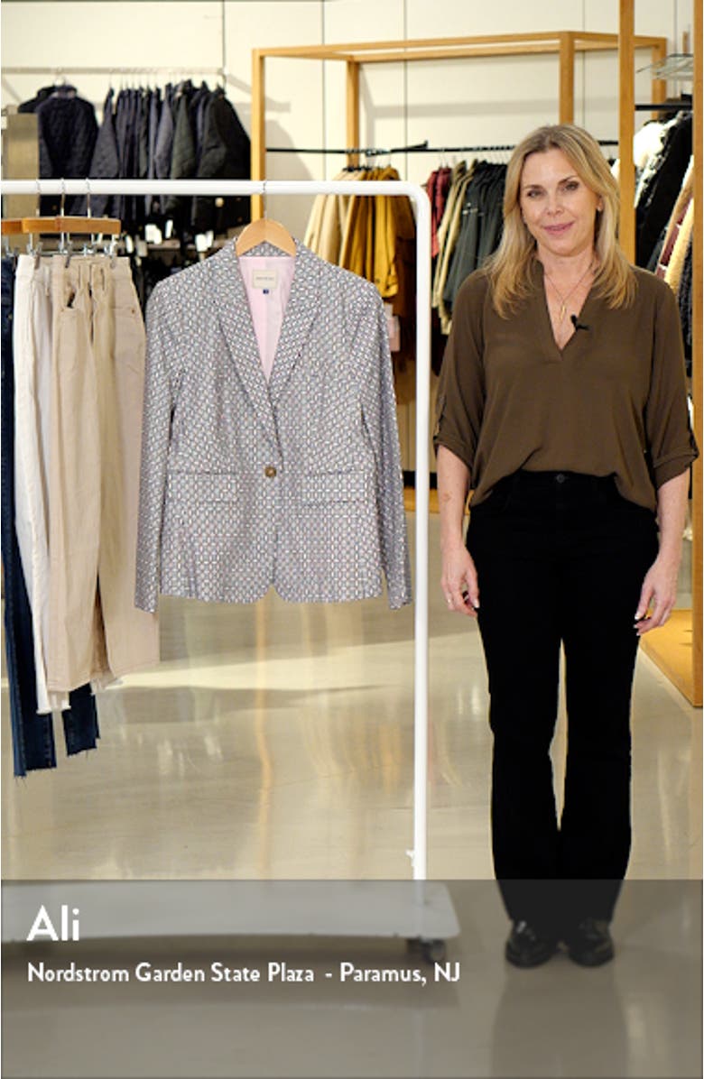 Tile Floral One-Button Blazer, sales video thumbnail