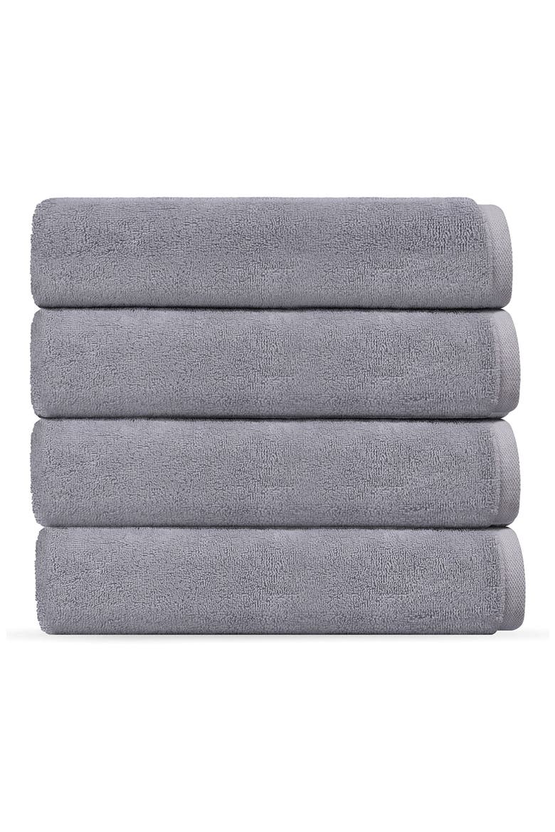 Puresoft 4-Piece Turkish Cotton Wash Cloths, Main, color, SILVER