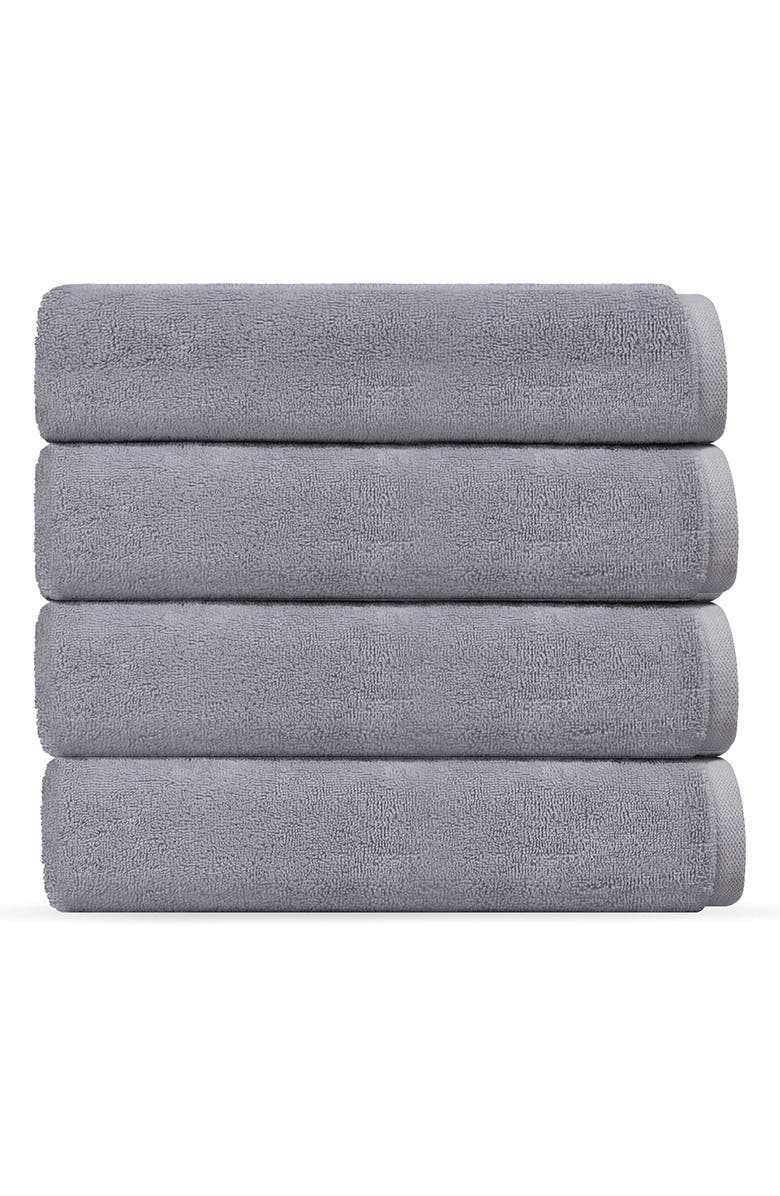 DePera Puresoft 4-Piece Turkish Cotton Wash Cloths, Main, color, Silver