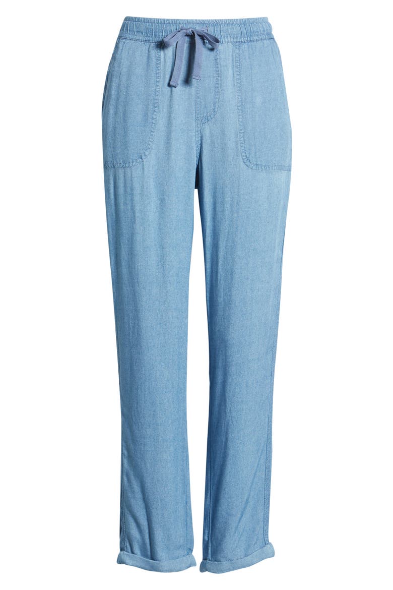 Drawcord Twill Pants, Alternate, color, LIGHT INDIGO