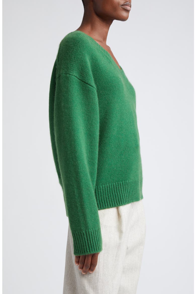 Wool & Cashmere V-Neck Sweater, Alternate, color, PINE
