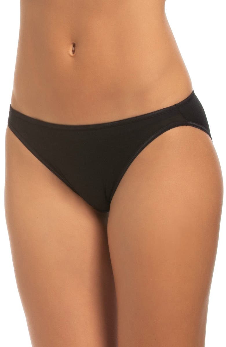 Felina Assorted 3-Pack So Smooth Low Rise Bikinis, Main, color, Bare/ Black