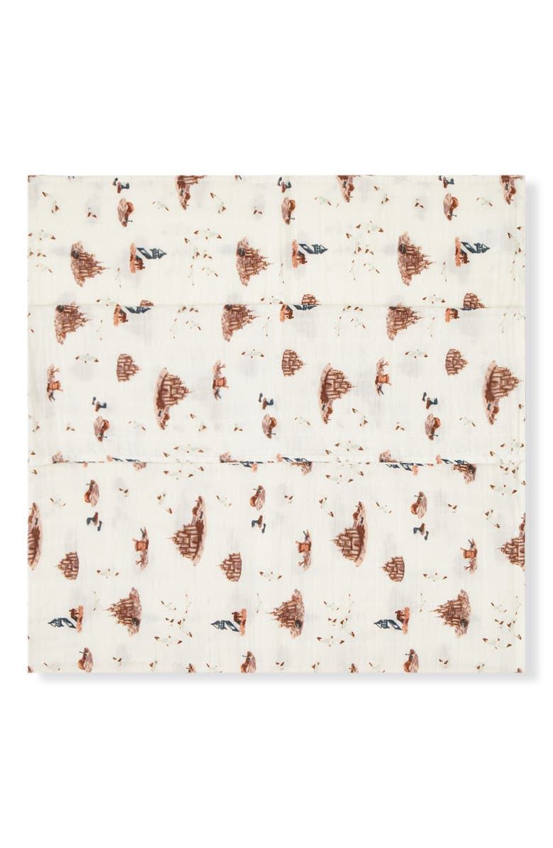Milkbarn Organic Cotton Swaddle, Alternate, color, Sandcastle