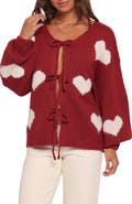 Petal & Pup Nadine Hearts Tie Front Cardigan