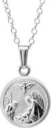 Mignonette Sterling Silver Guardian Angel Pendant Necklace