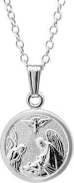 Mignonette Sterling Silver Guardian Angel Pendant Necklace