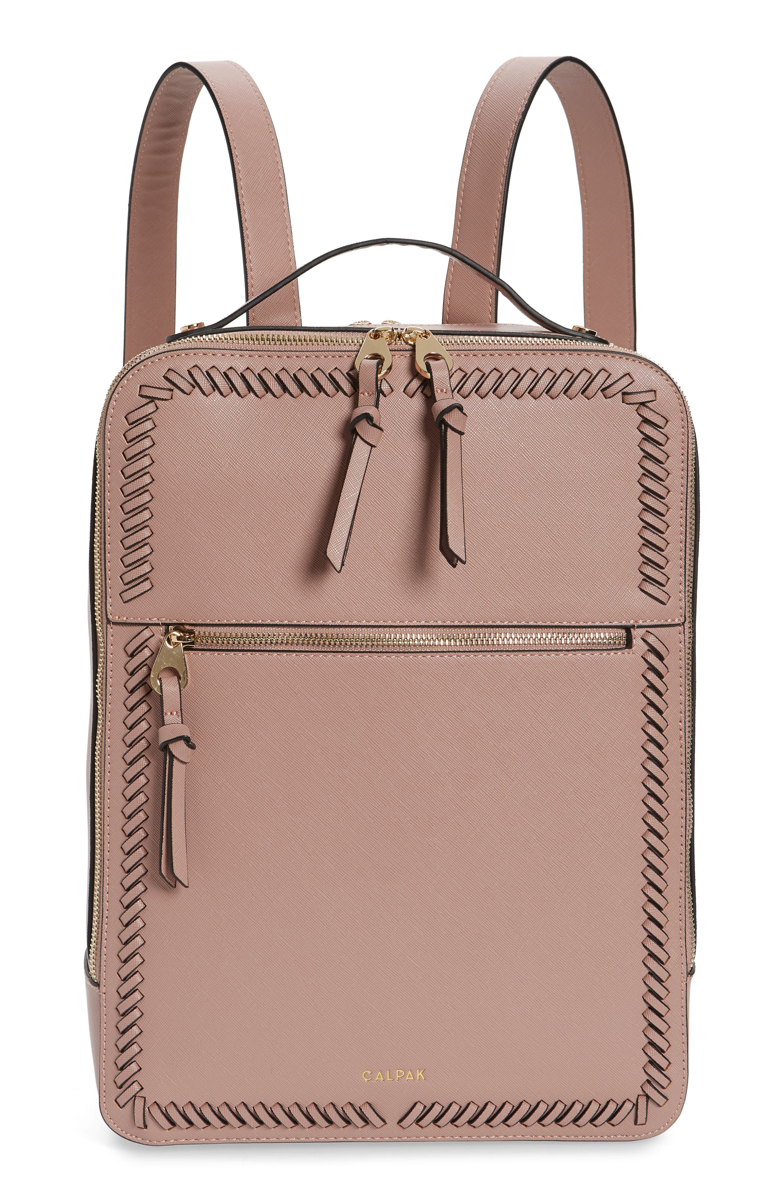 Kaya Faux Leather Laptop Backpack, Main, color, MAUVE
