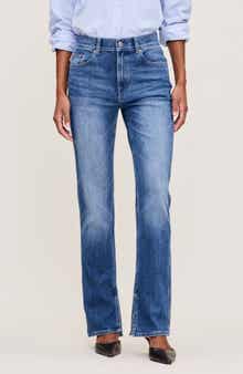 DL1961 Patti Side Slit Straight Leg High Rise Jeans