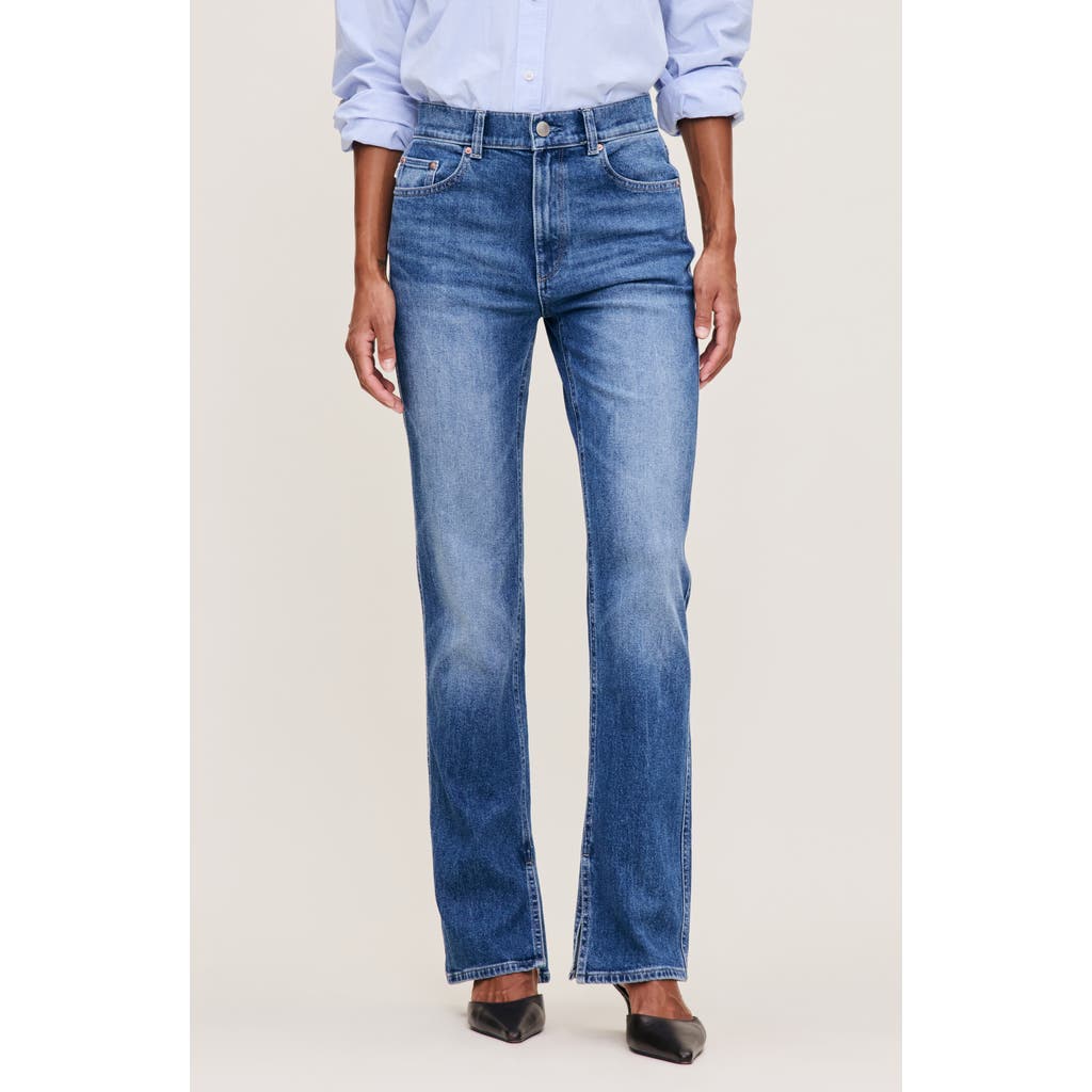 Shop Dl1961 Patti Side Slit Straight Leg High Rise Jeans In North Current Vintage