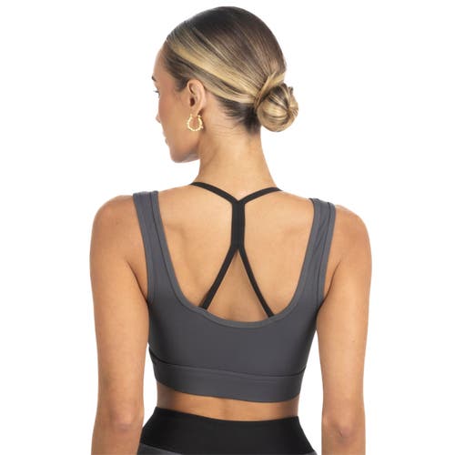 Akalia Cleo Color Block Activewear Sportsbra In Black In Black