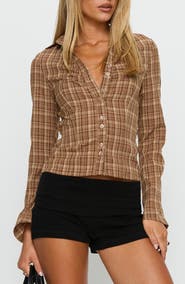 Princess Polly Arianwyn Plaid Button-Up Shirt