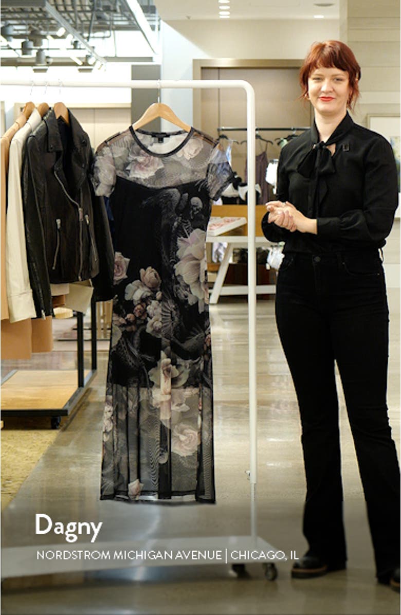Hanna Valley Floral Mesh Midi Dress, sales video thumbnail