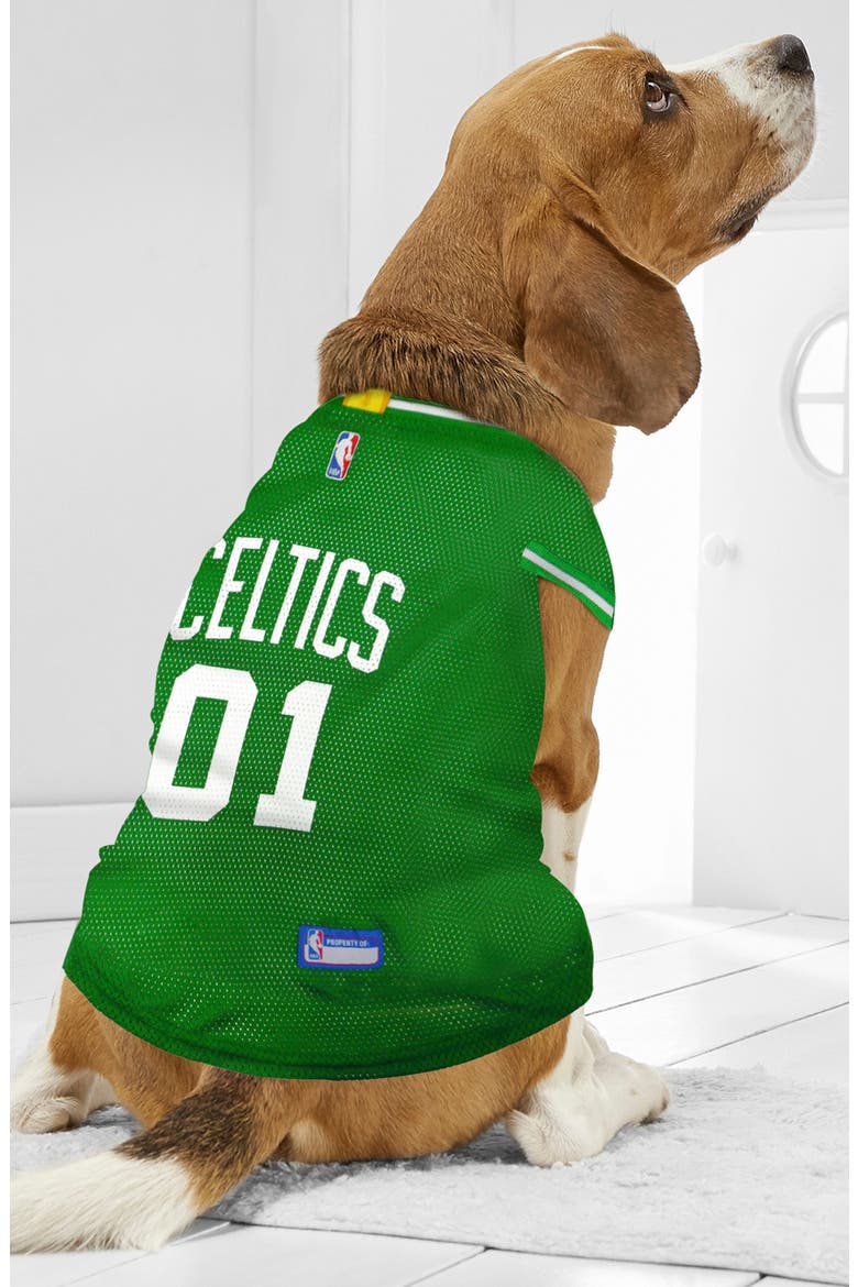 Boston Celtics Basketball Mesh Dog Jersey, Alternate, color, GREEN