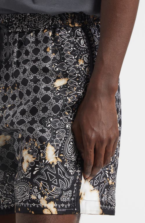 Amiri Silk Bermudas With Pattern And Adjustable Waistband In Gray