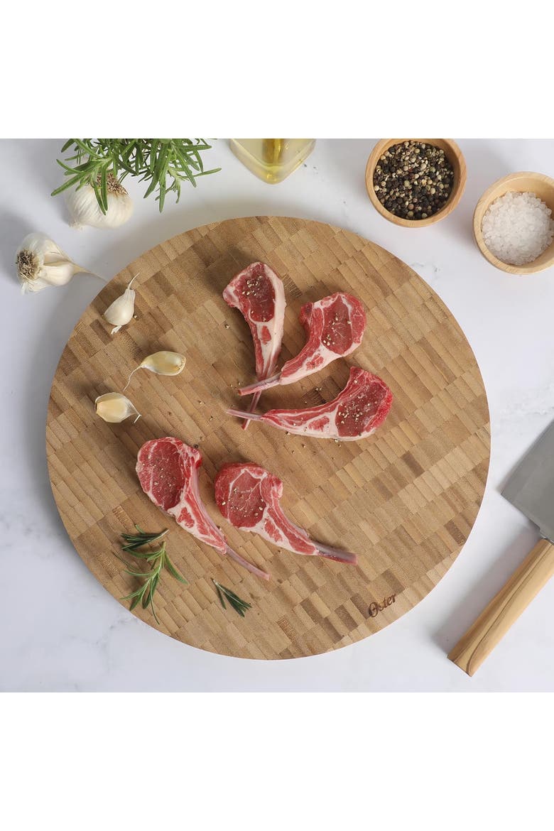 Capeheart 14 Inch Round End-Grain Wood Cutting Board, Alternate, color, Brown