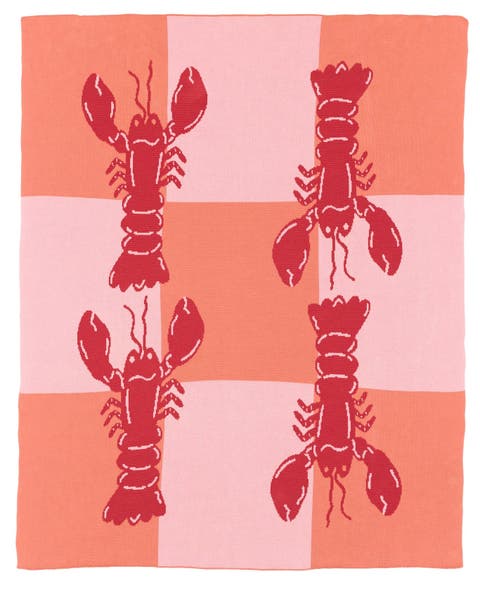 Lobster Tile Knit Throw Blanket