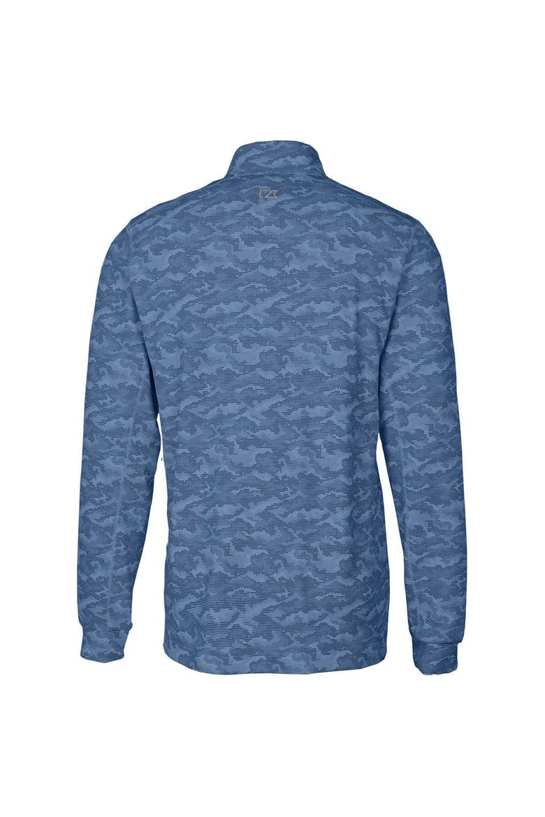Men's Cutter & Buck Navy Cal Bears Big & Tall Traverse Camo Print Stretch Quarter-Zip Pullover Top, Alternate, color, Navy